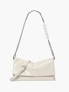 Noelle | Sleek Shoulder Bag with Chain and Pearl Detail