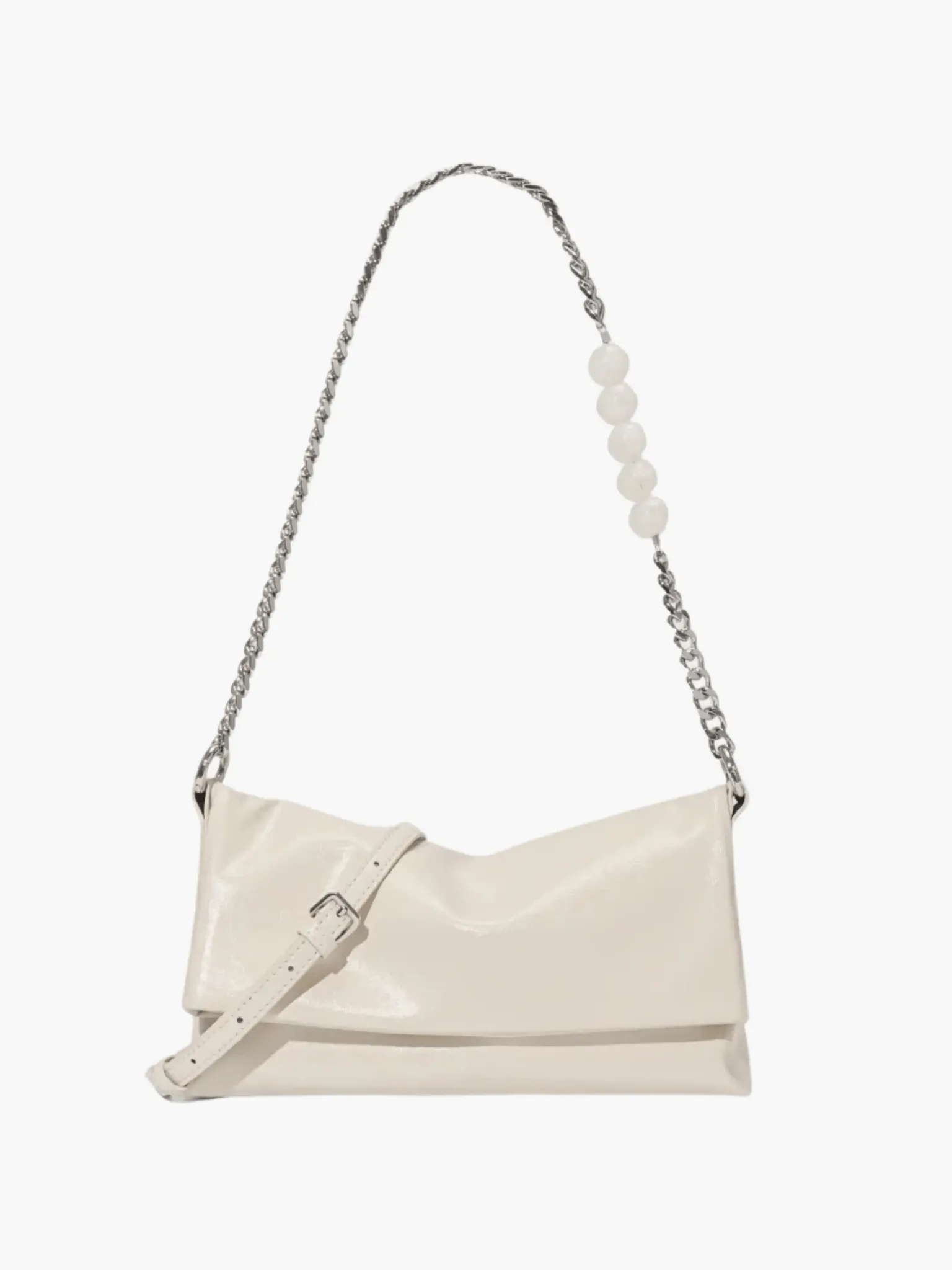 Noelle | Sleek Shoulder Bag with Chain and Pearl Detail