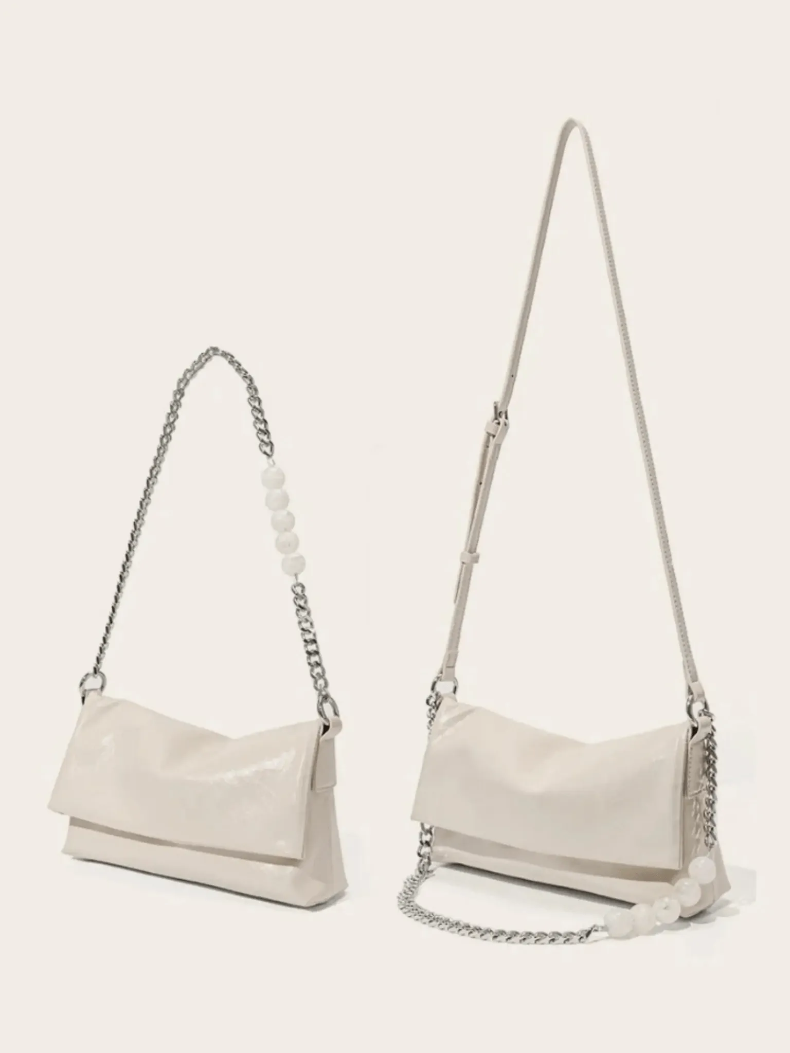 Noelle | Sleek Shoulder Bag with Chain and Pearl Detail