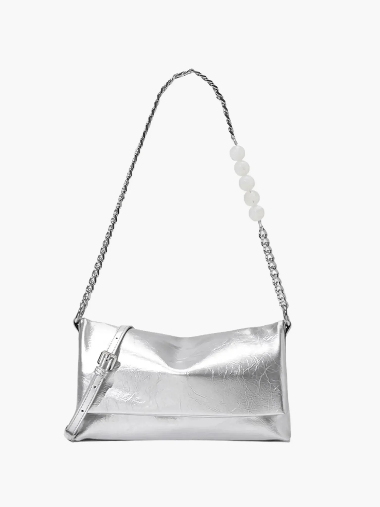 Noelle | Sleek Shoulder Bag with Chain and Pearl Detail