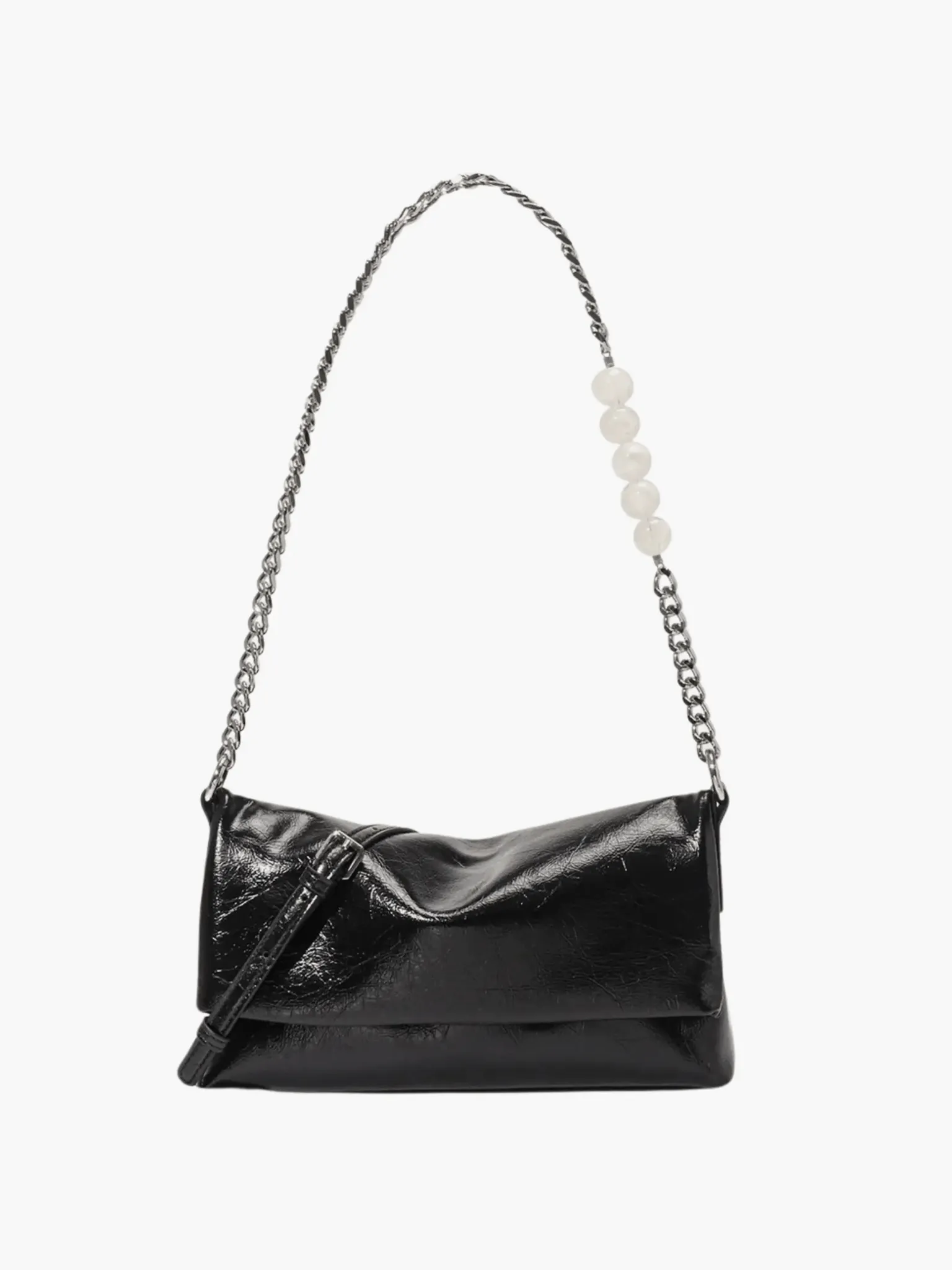 Noelle | Sleek Shoulder Bag with Chain and Pearl Detail