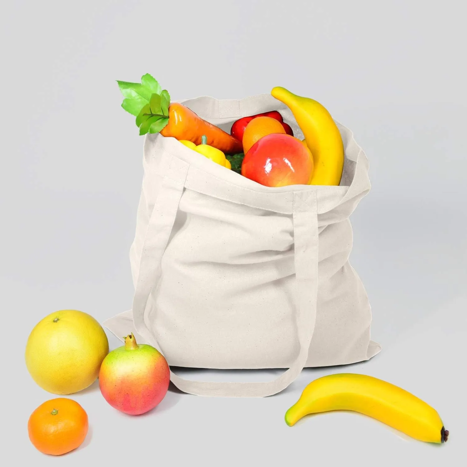 NPBAG 2 | 5 | 15 | 25 | 50 Pack 15'' X 16'' Natural Cotton Tote Bags, Lightweight Blank Bulk Cloth bags with 1pc of PTFE Teflon Sheet (2-Pack)