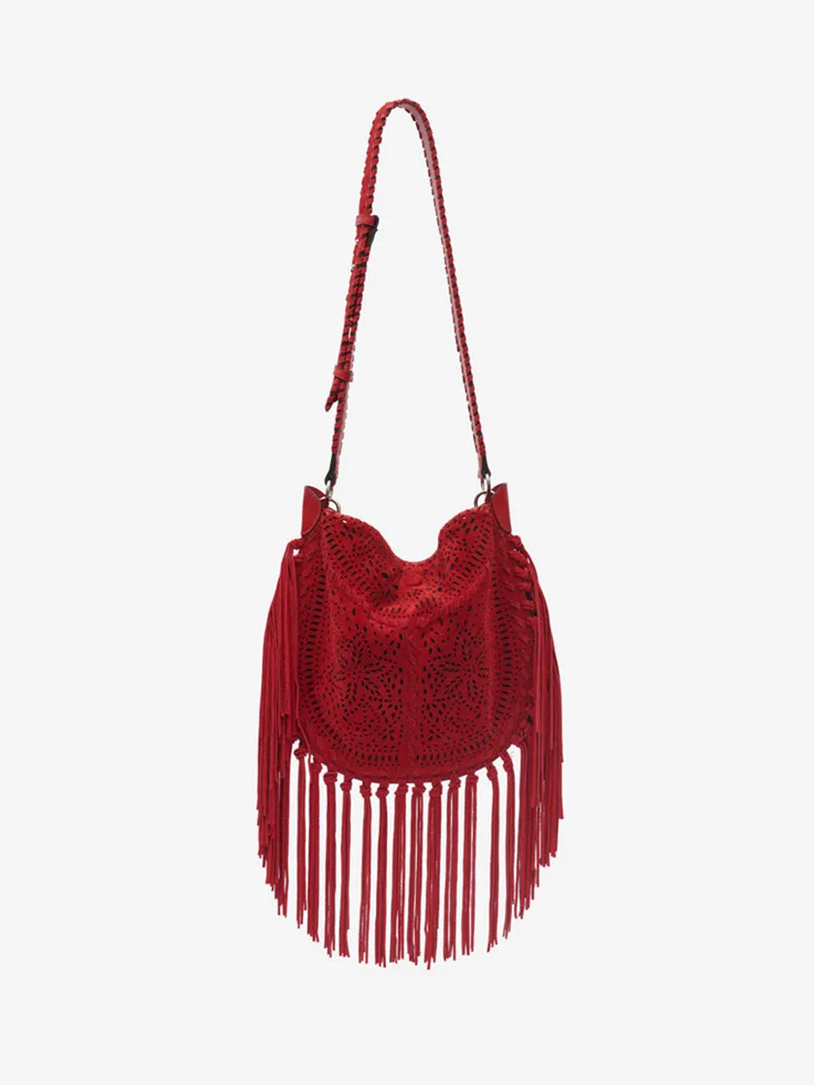 Oskan Soft Fringe Bag in Red