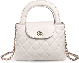 Quilted Crossbody Tote Bags for Women Small Top Handle Purse Trendy Designer Handbag Satchel Tote Shoulder Bag