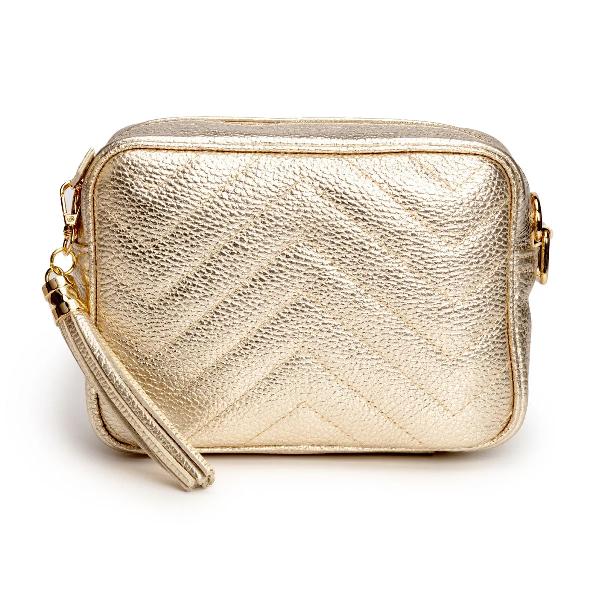 Quilted Standard Crossbody Bag - Gold