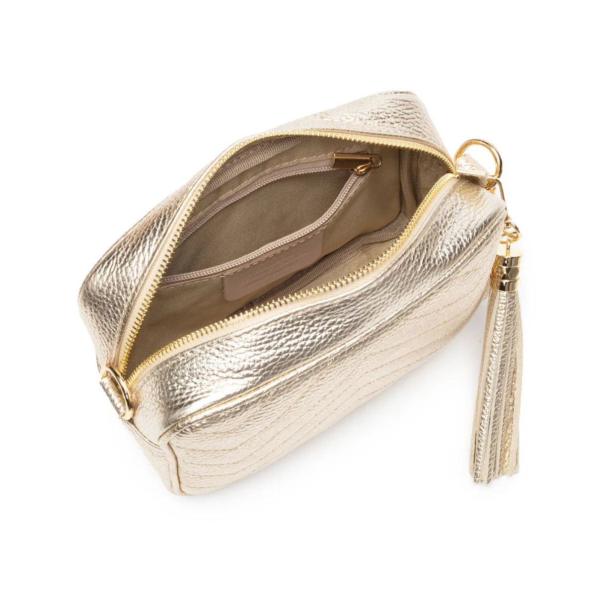 Quilted Standard Crossbody Bag - Gold