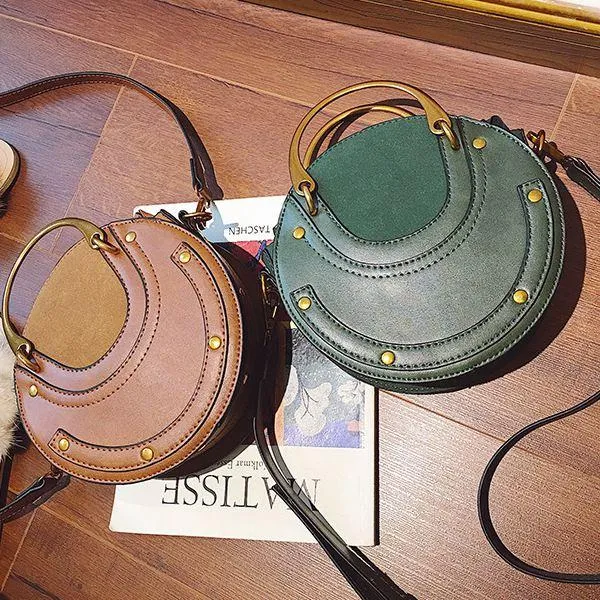 Retro Vintage Style Round Classic Shoulder Bag