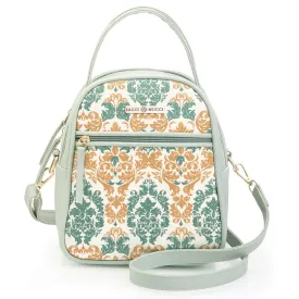 SACCI MUCCI Women's Satchel Handbag | Ladies Purse Handbag | Women's Beech Satchel Bag | Shoulder bags for women with long strap - Damask (Mint Green)