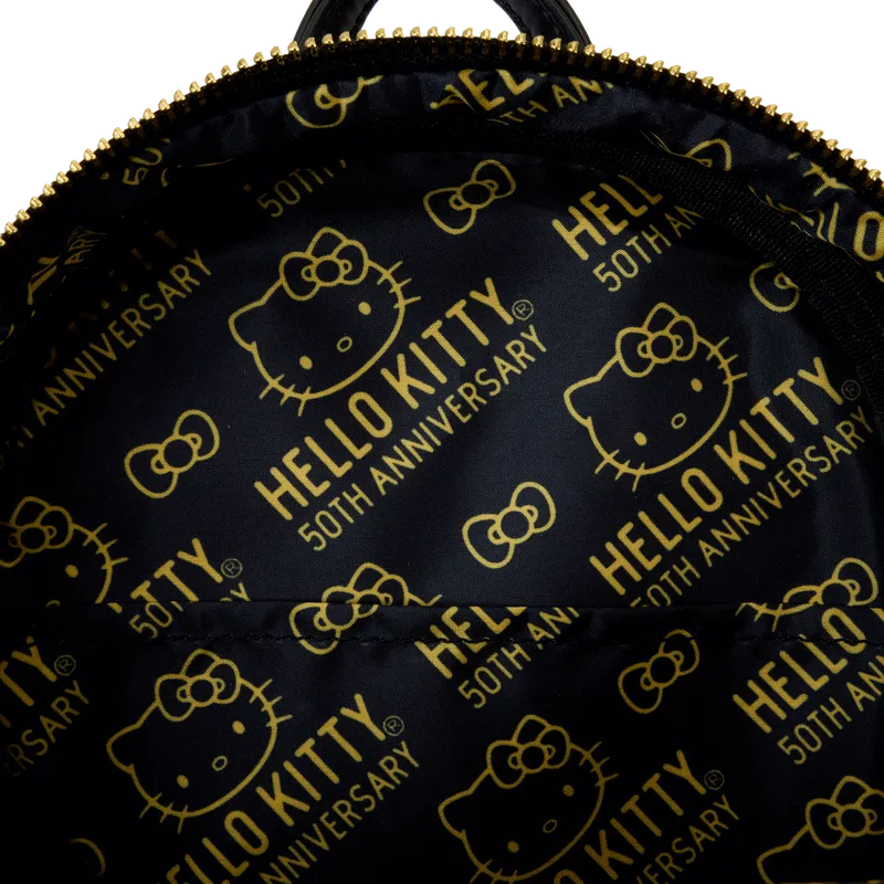 Sanrio Hello Kitty 50th Anniversary Metallic Gold Mini Backpack by Loungefly