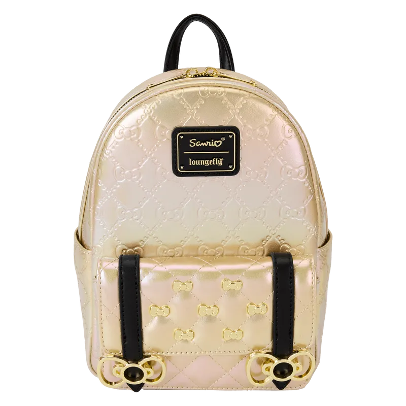 Sanrio Hello Kitty 50th Anniversary Metallic Gold Mini Backpack by Loungefly