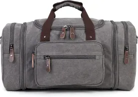 Sechunk Duffle Bag Canvas Large Outdoor Shoulder Bag Overnight Handbag Travel Tote Luggage Weekender Bag
