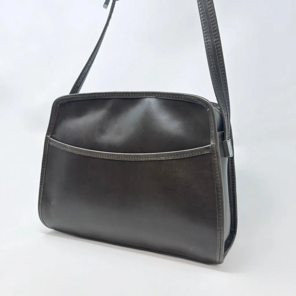 SECOND, Retro Crossbody, prototype Napa Latigo in Lead