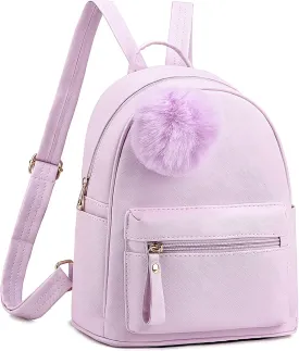 Small Backpack Purses for Women Mini Backpacks for Girls Kids PU Leather School Bookbags with Panda Coin Purse Set