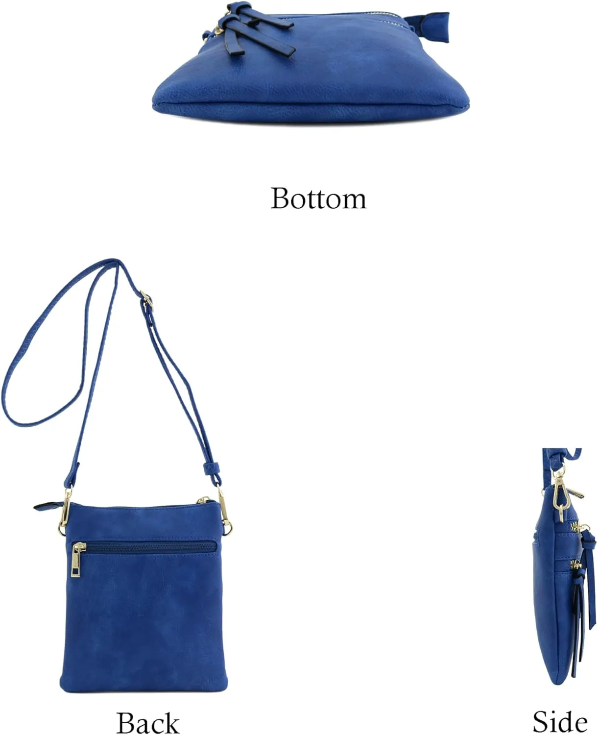 Small Lightweight Shoulder Bag for Women, Mini Multi Zipper Pocket Crossbody Handbag with Adjustable strap