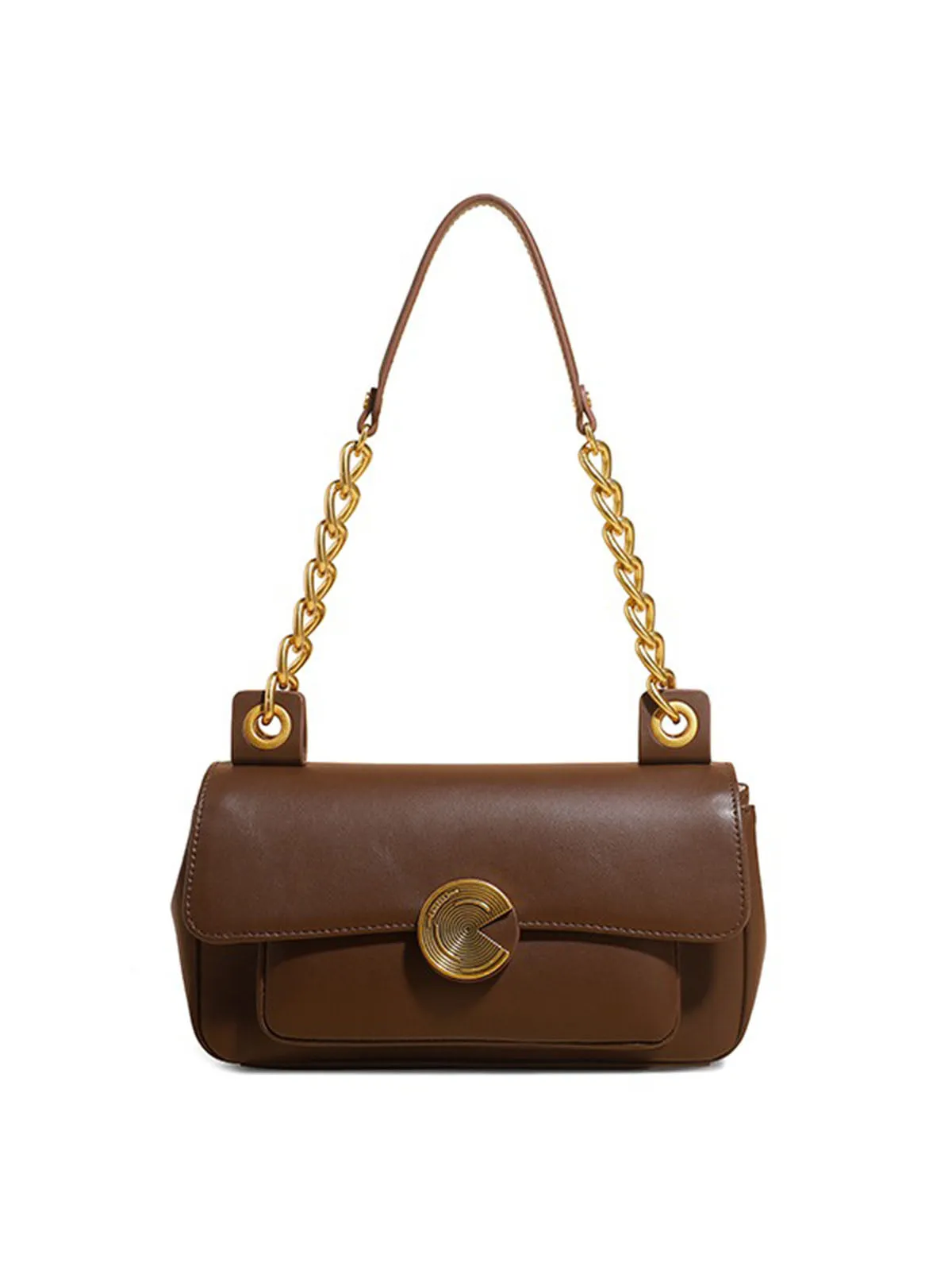 Smting | Medium Flap Bag with Vinyl Record Inspired Snap
