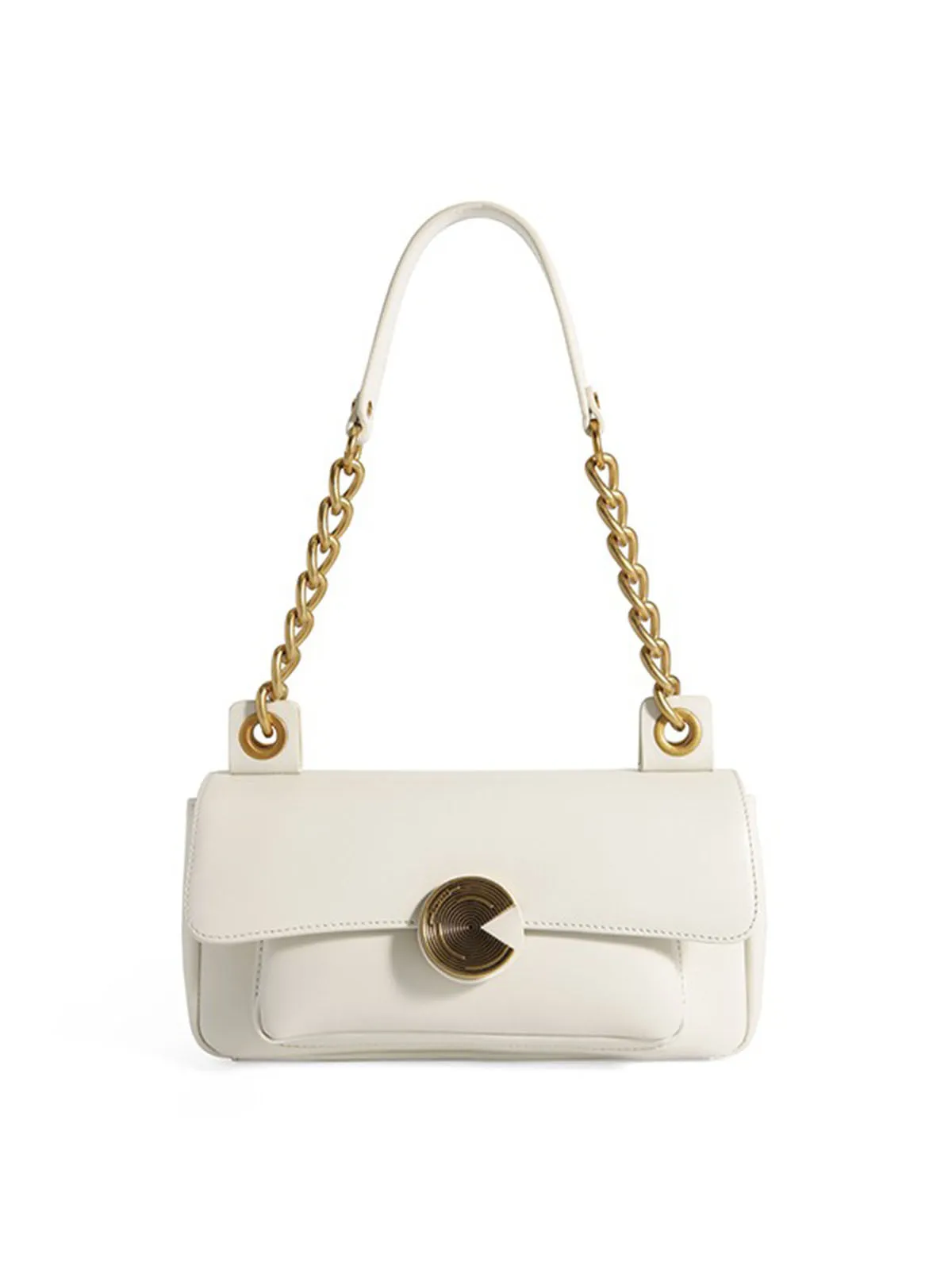 Smting | Medium Flap Bag with Vinyl Record Inspired Snap