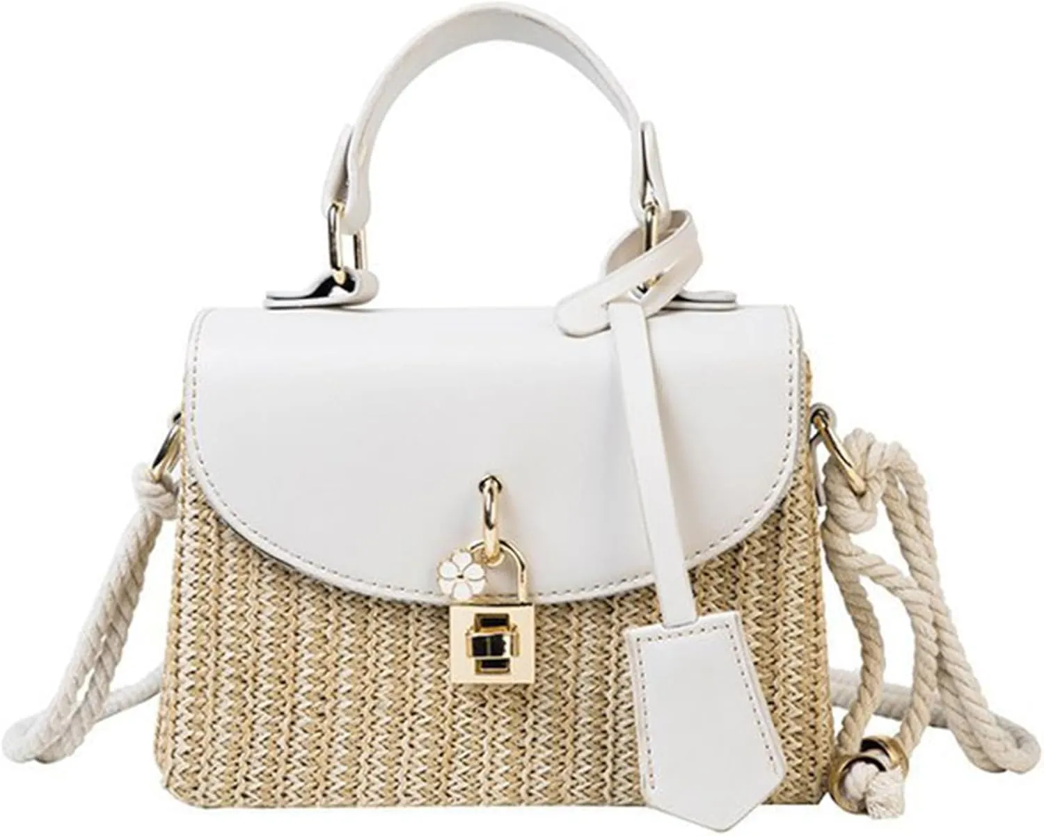 Straw Crossbody Bag for Women Summer Straw Rattan Wicker Purses Mini Beach Woven Handbags Shoulder Bag 2025