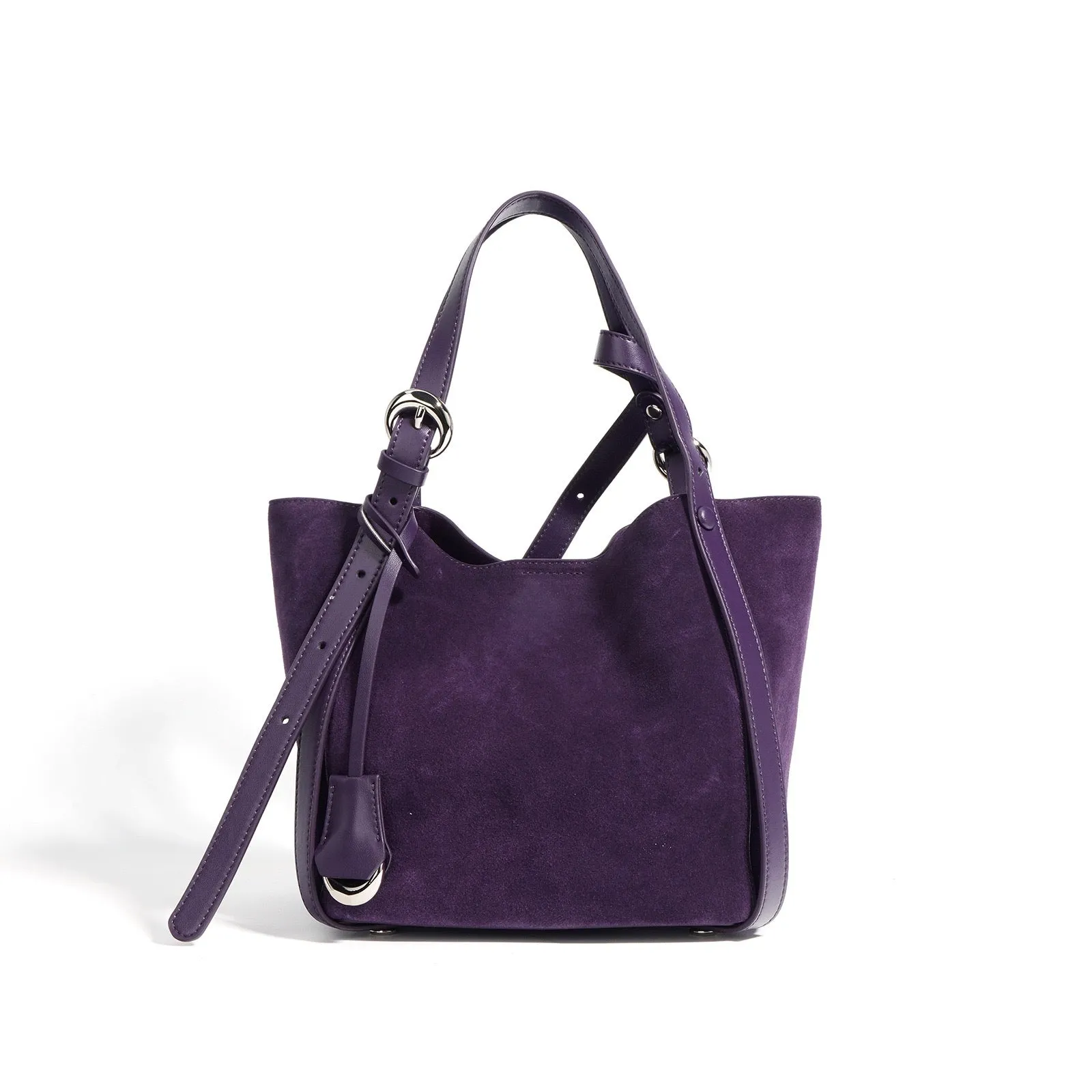 Suede Basket Bag - Coffee