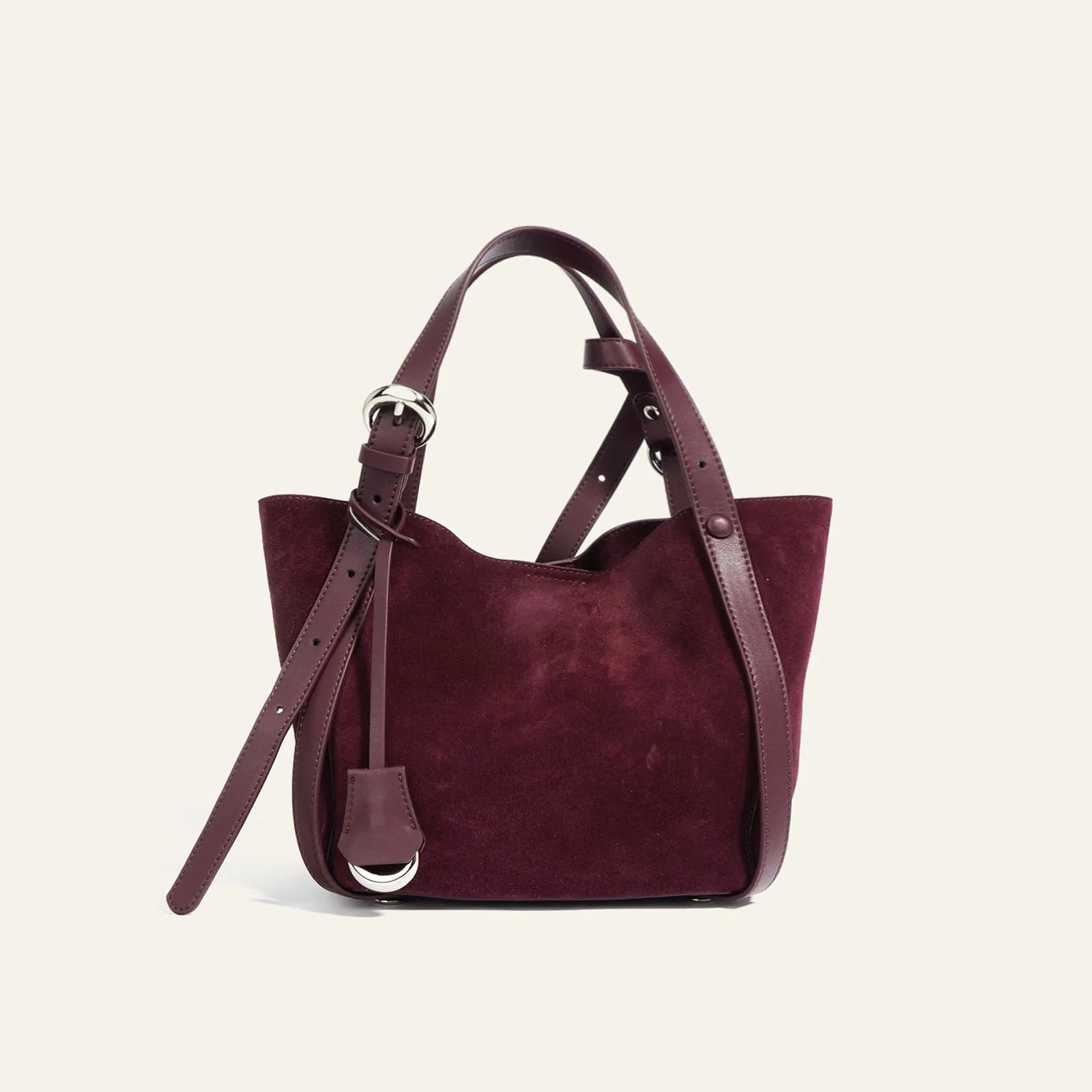 Suede Basket Bag - Coffee