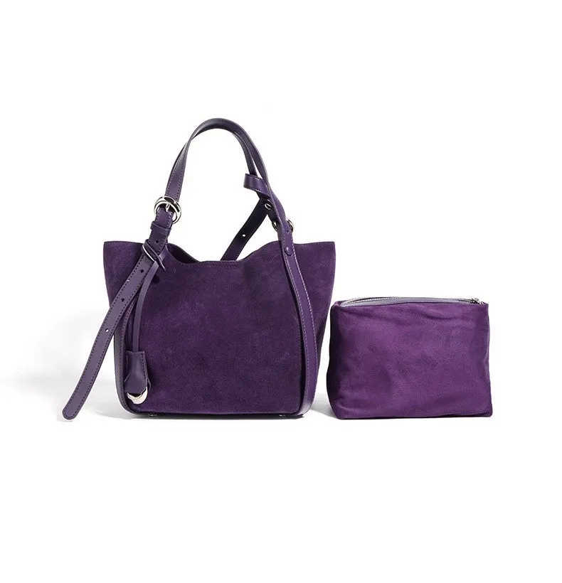 Suede Basket Bag - Coffee