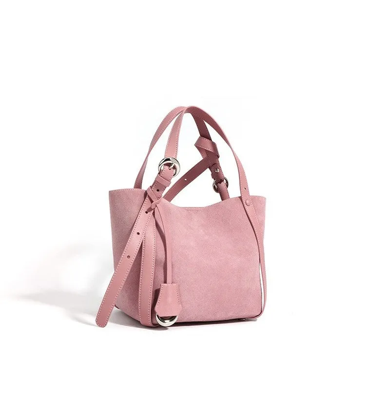 Suede Basket Bag - Coffee