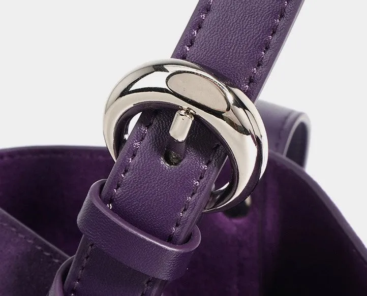 Suede Basket Bag - Purple