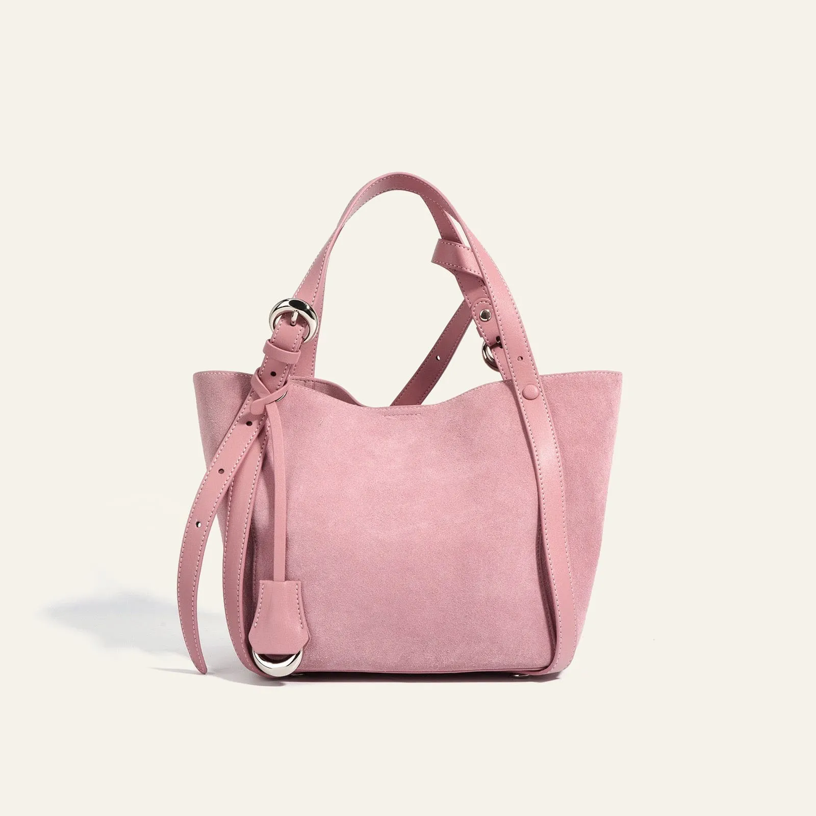Suede Basket Bag - Purple