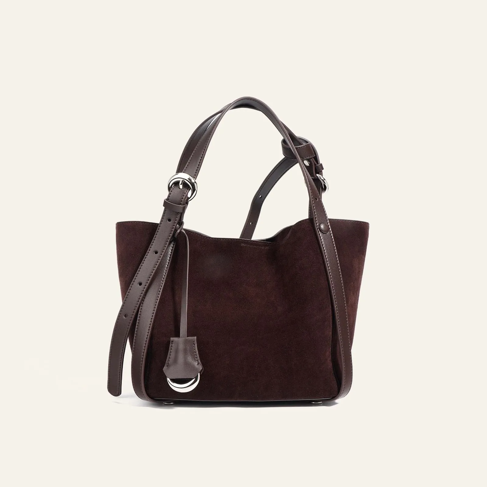 Suede Basket Bag - Purple