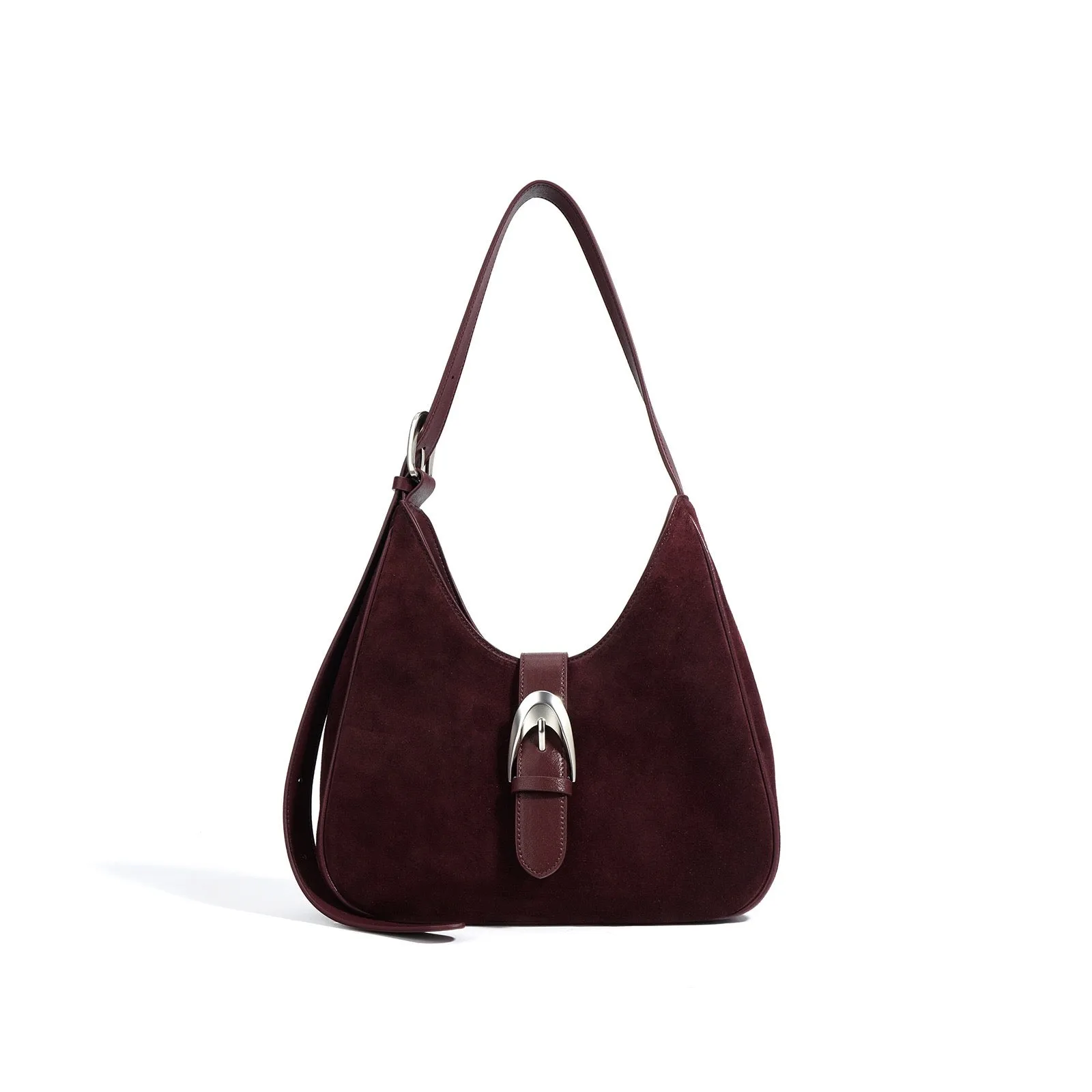 Suede Shoulder Bag - Blue