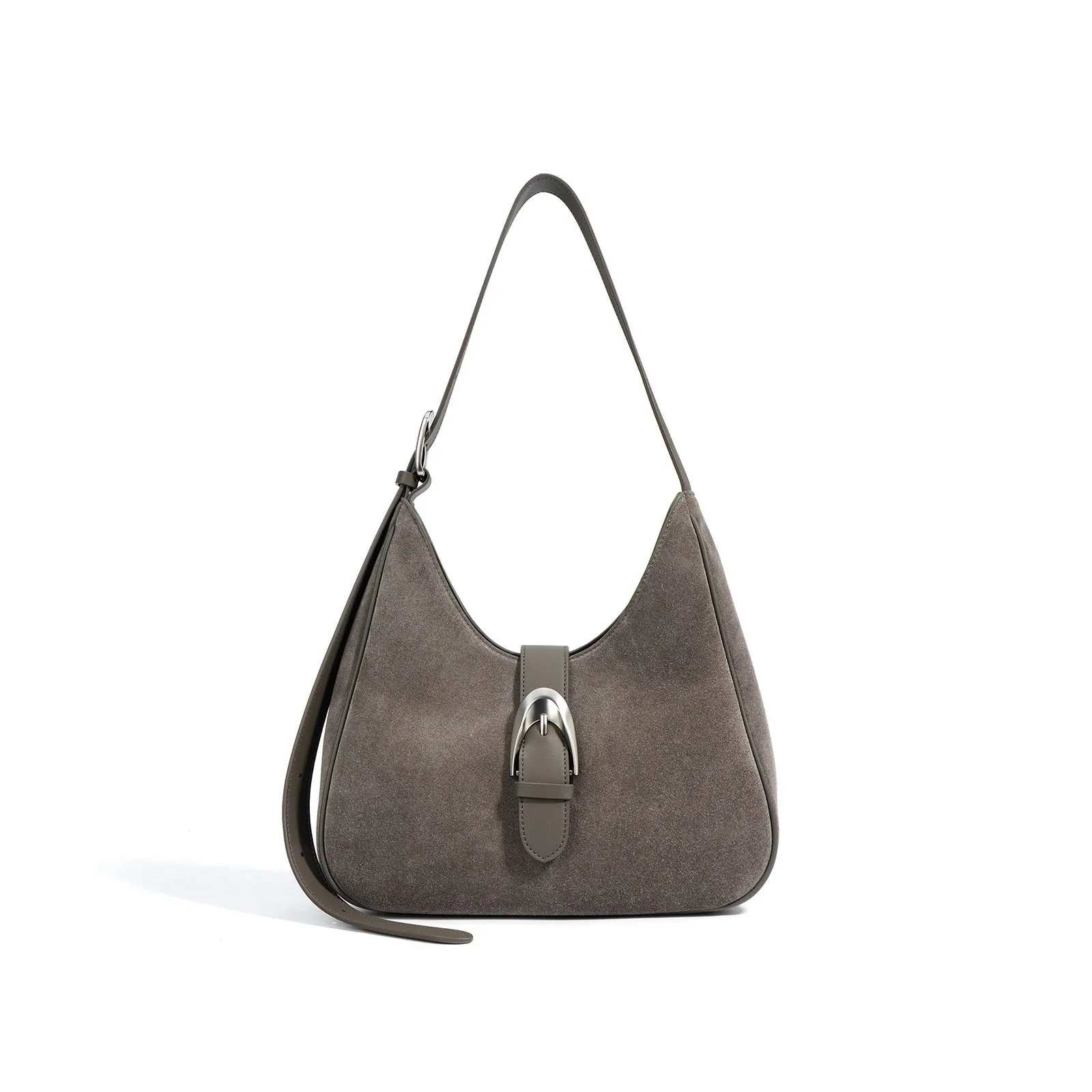 Suede Shoulder Bag - Chocolate