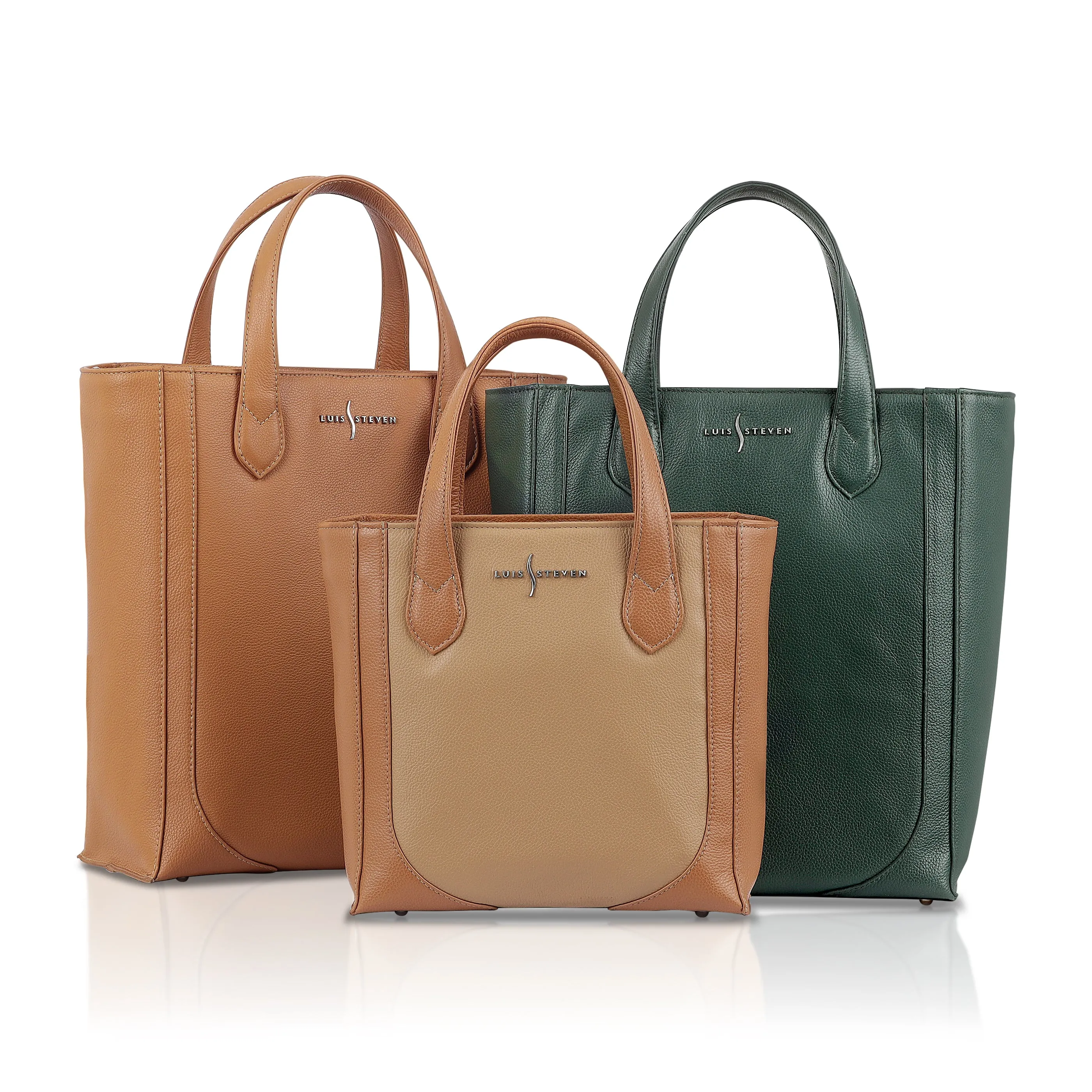 Tall Bucket Tote - Tan Pebble