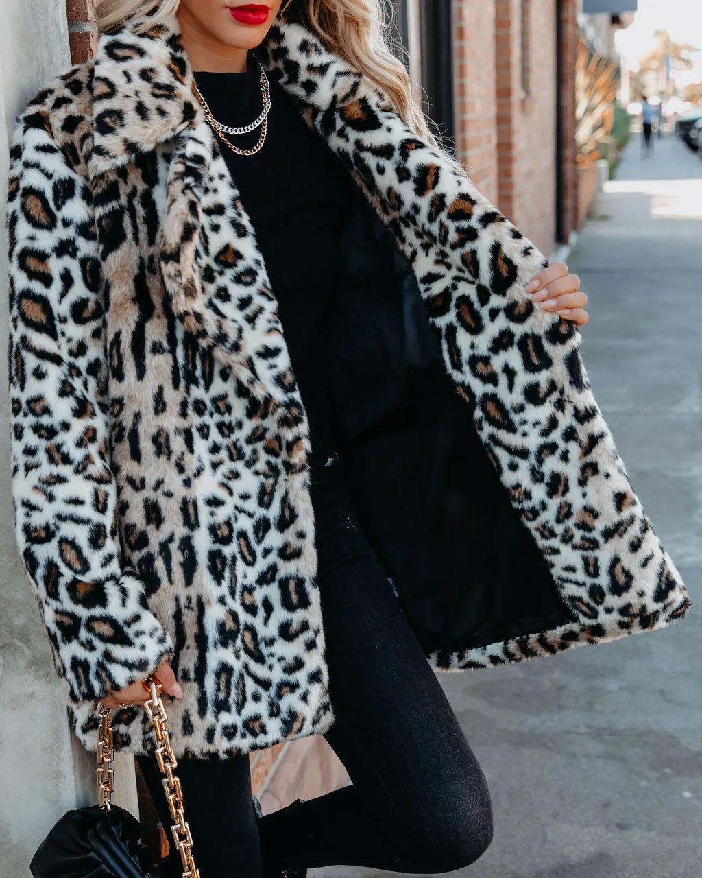 TastyHottie - Ladies Night Pocketed Faux Fur Coat