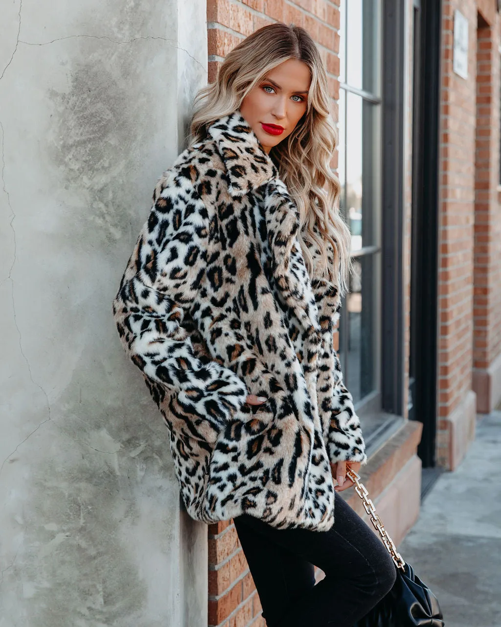 TastyHottie - Ladies Night Pocketed Faux Fur Coat