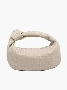 Tina | Woven Medium Suede Handbag with Knot Detail