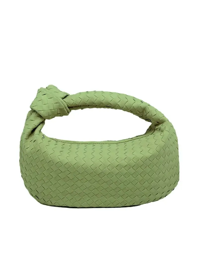 Tina | Woven Medium Suede Handbag with Knot Detail