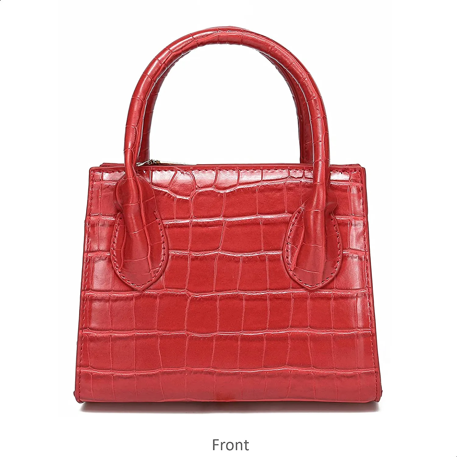 Trendy Red Mini Purse Crocodile Pattern Handbag