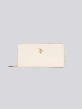 U.S. Polo Assn. Womens Jones Large Zip Around Wallet in Powder