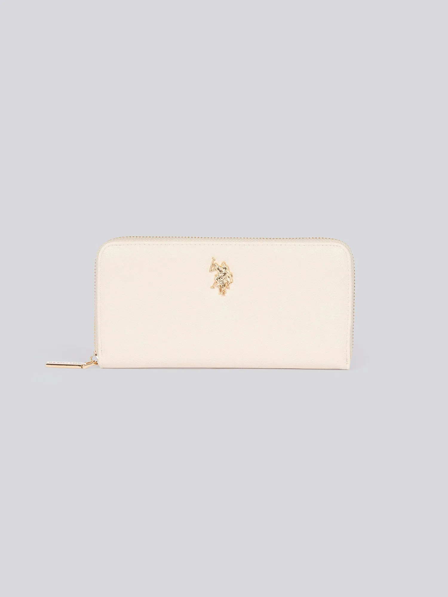 U.S. Polo Assn. Womens Jones Large Zip Around Wallet in Powder