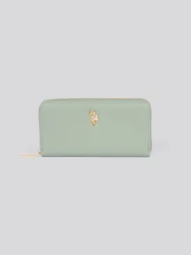 U.S. Polo Assn. Womens Large Zip Around Wallet in Sage