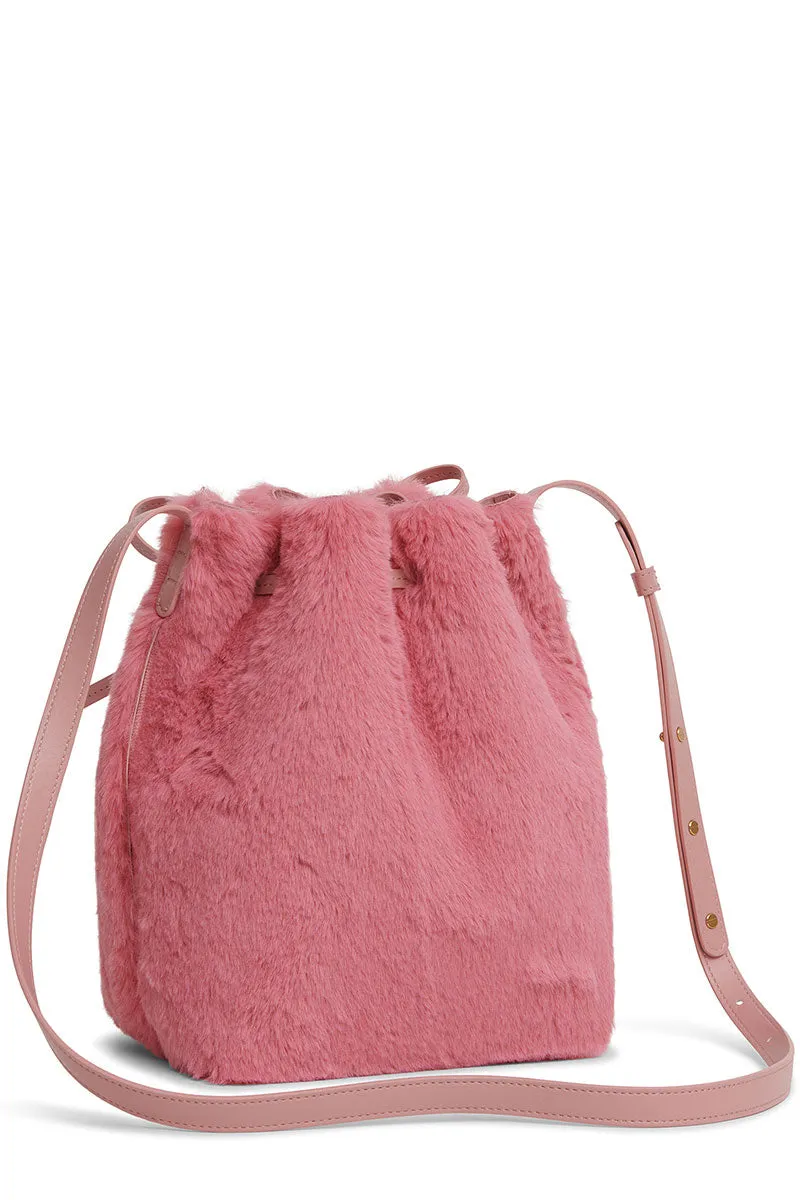 Vegan Fur Mini Bucket Bag