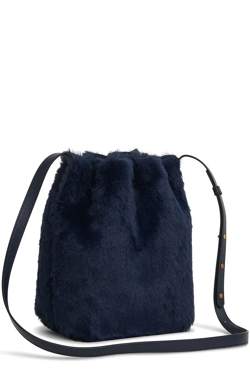 Vegan Fur Mini Bucket Bag