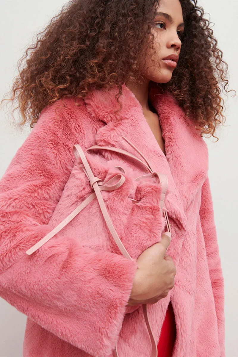 Vegan Fur Mini Bucket Bag