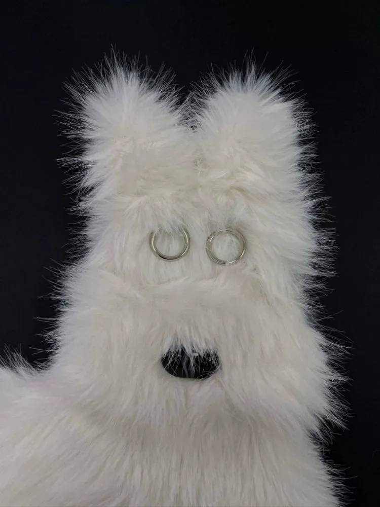 White Terrier Faux Fur Crossbody Plush Bag【s0000005201】