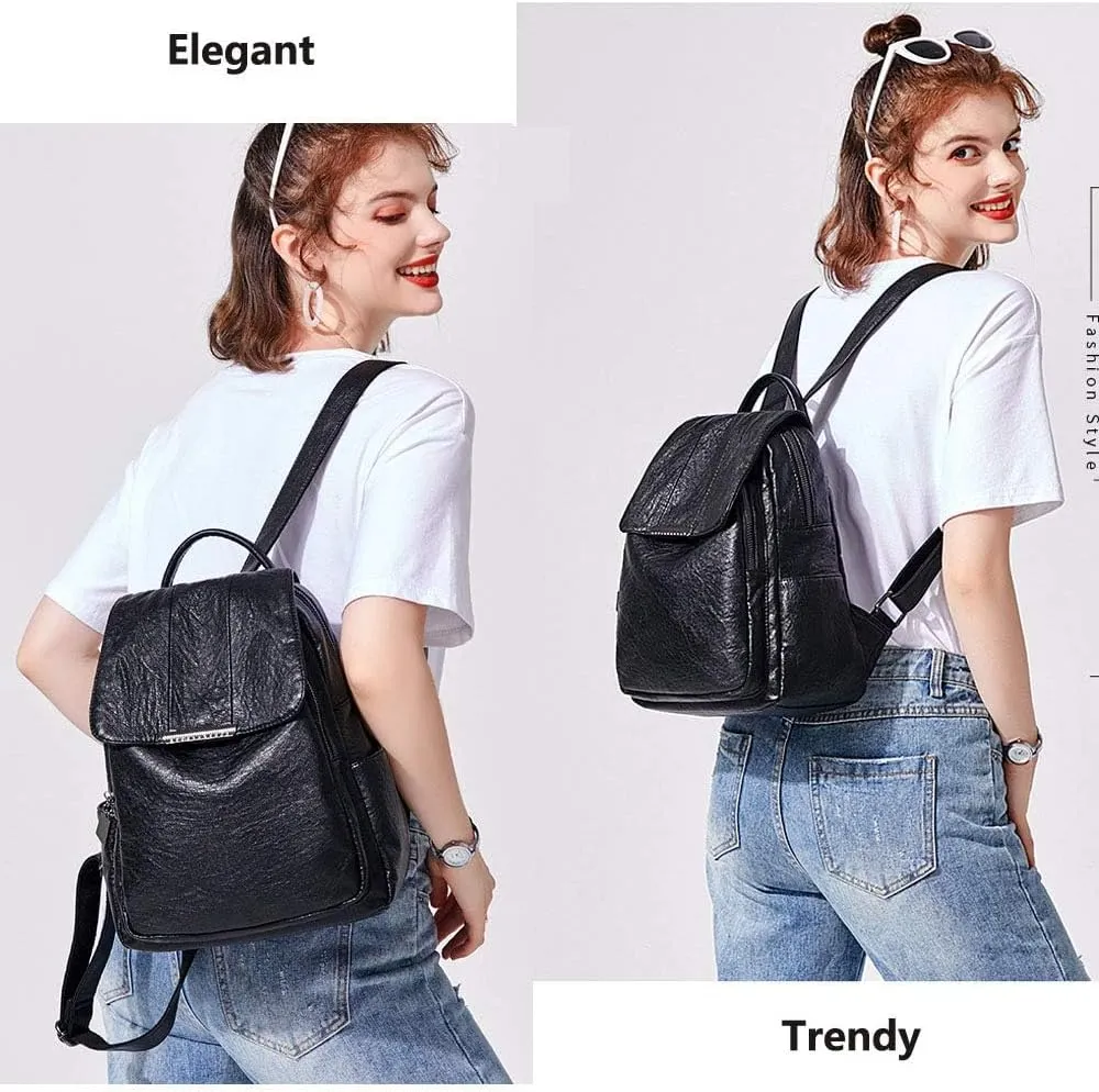 Women Backpack Purse Zocunuio Vintage Leather Knapsack Convertible Anti-theft Fashion Ladies Shoulder Bag