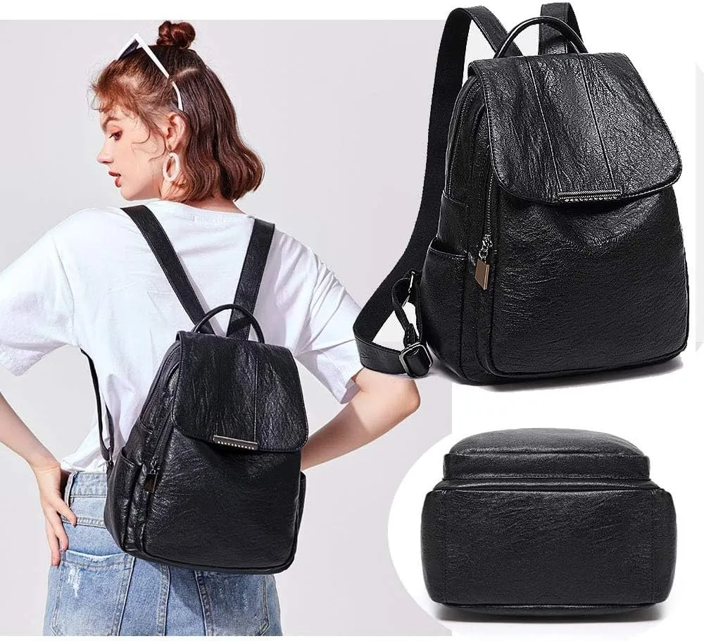 Women Backpack Purse Zocunuio Vintage Leather Knapsack Convertible Anti-theft Fashion Ladies Shoulder Bag