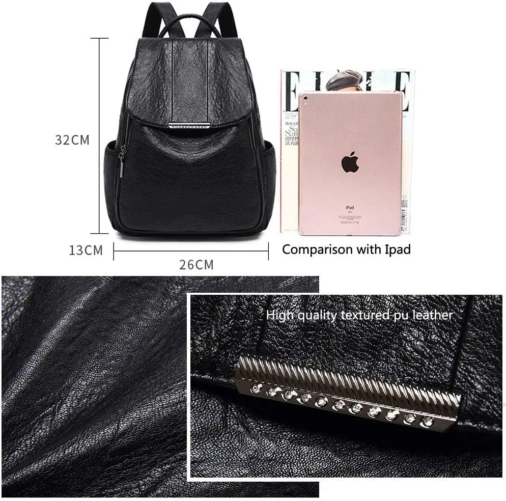Women Backpack Purse Zocunuio Vintage Leather Knapsack Convertible Anti-theft Fashion Ladies Shoulder Bag