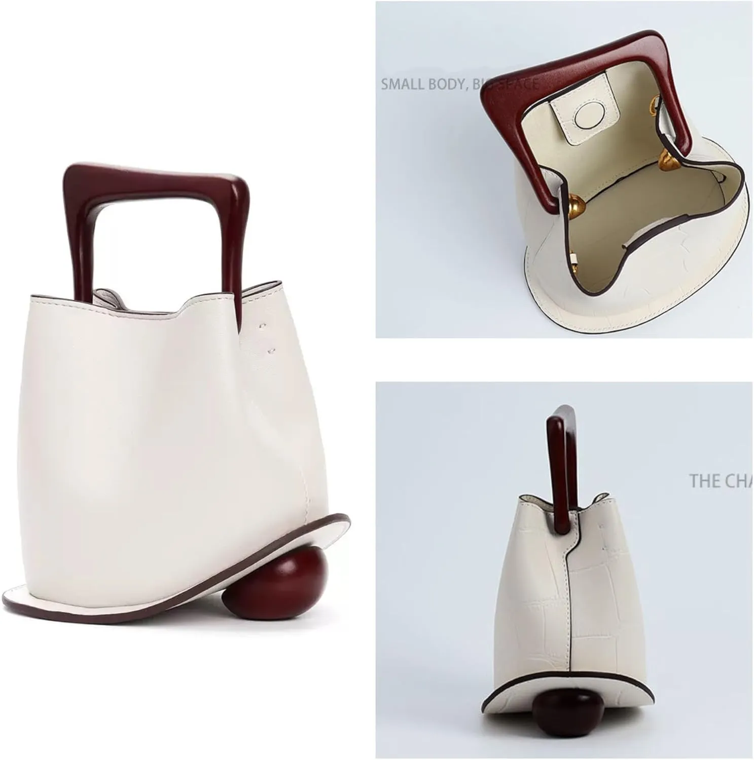 Women's Genuine Leather Personalized Bucket Handbag Bag, Homeless Retro Single-shoulder Crossbody Bag, Classic Chinese Style