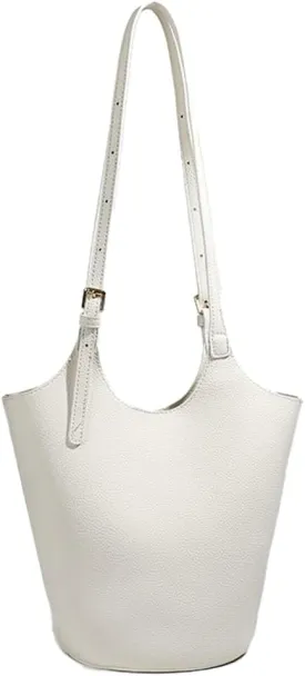 Womens PU Leather Shoulder Bag Large Bucket Tote Purse Handbag Casual Top Handle Satchel 2pcs with Adjustable Strap