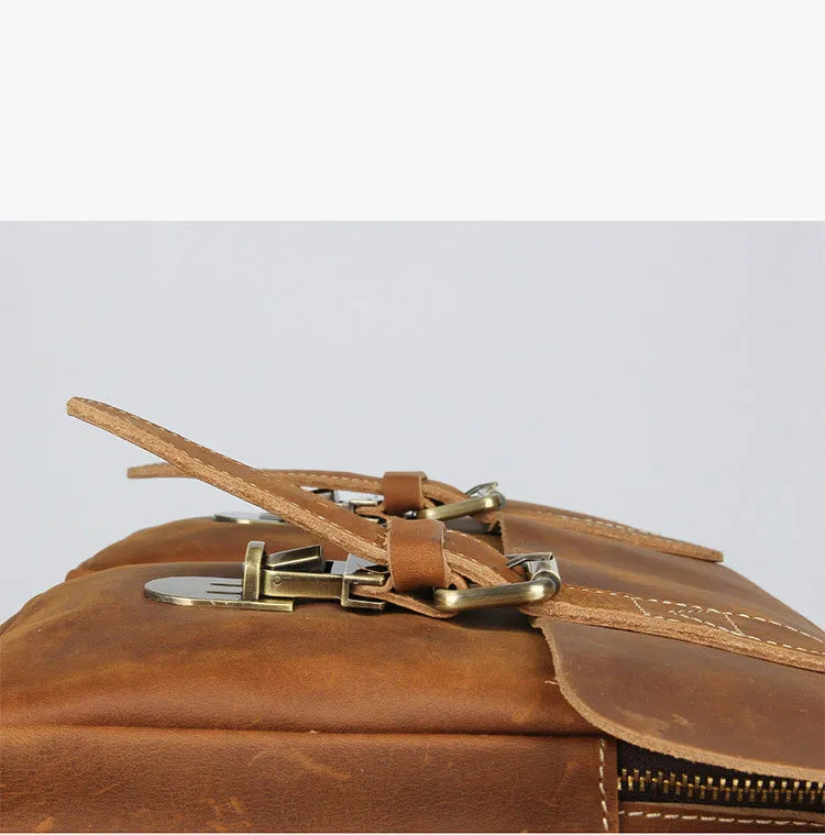 YAAGLE Multi-pockets Crazy Horse Leather Briefcase Handbag for Men YG7105