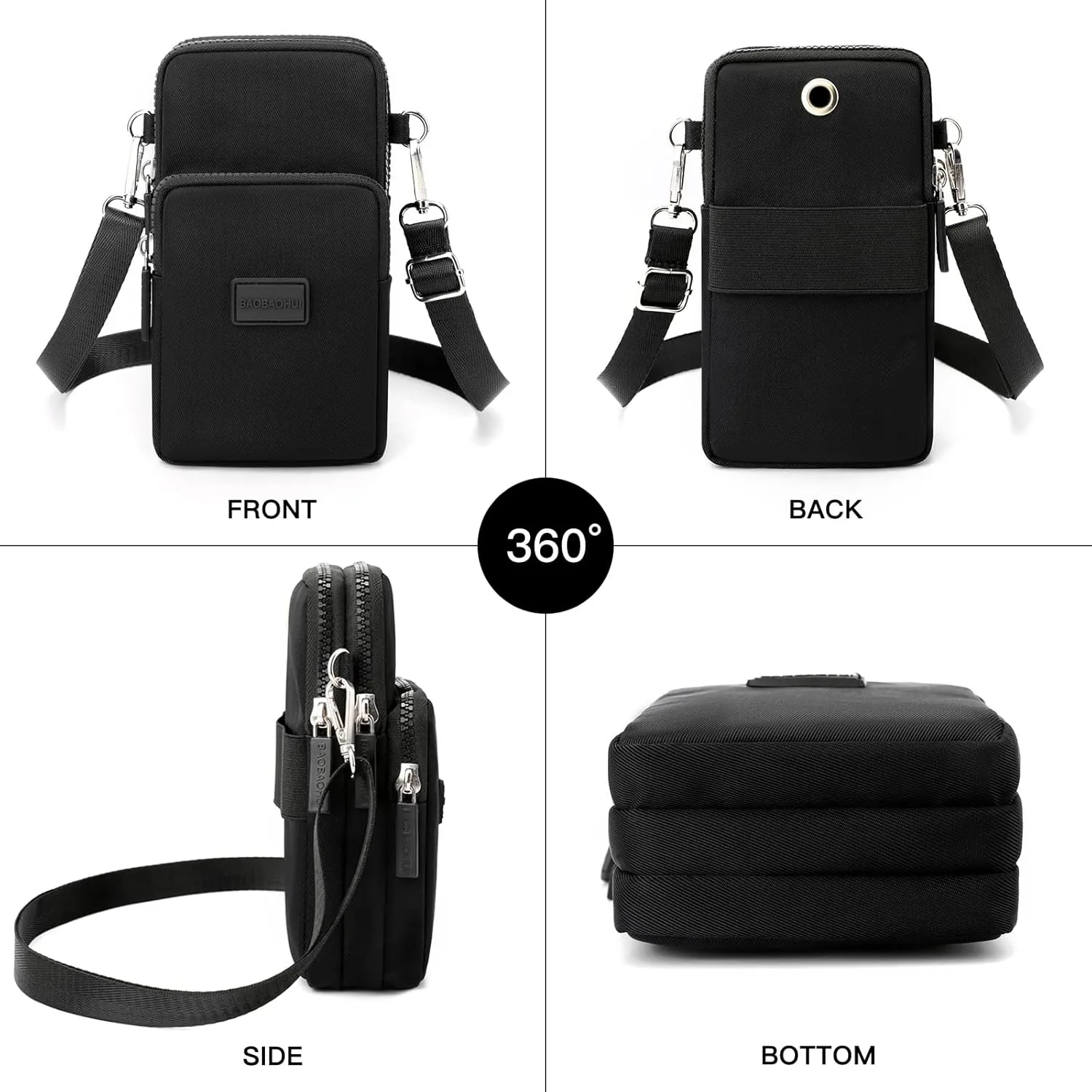 YINHEXI Small Crossbody Bags for Women Trendy, Mini Triple Compartment Cell Phone Crossbody Wallet Purses